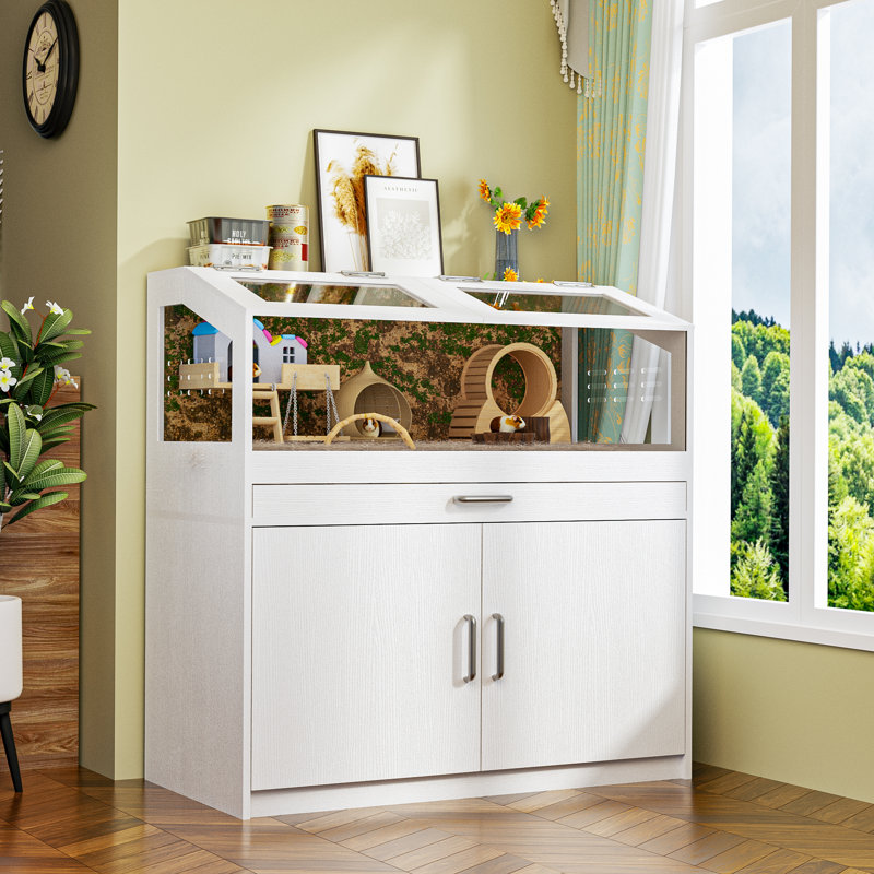 Picture of Latitude Run® Wood Hamster Cage With Storage Cabinet & Reviews | Wayfair
